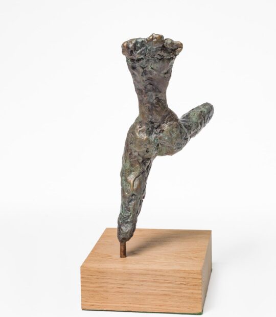 Figurative sculpture Extension with Green Patina