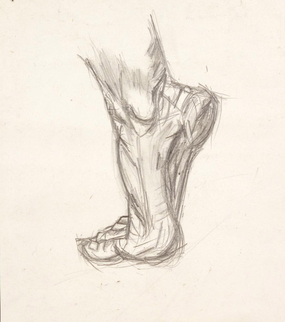 Figurative drawing of foot in Pencil