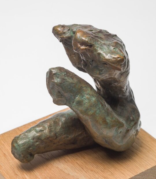 Figurative sculpture Held with Green Patina