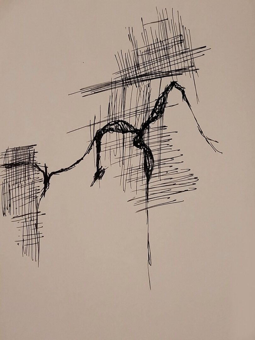 Figurative drawing in ink