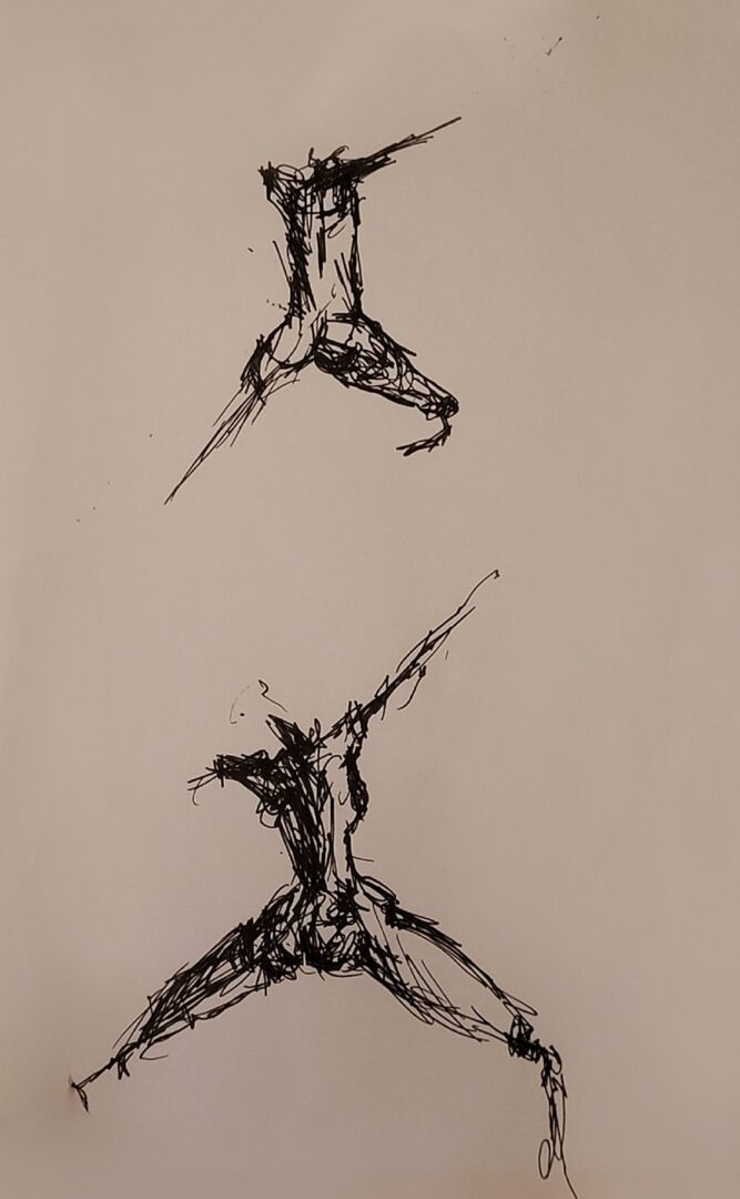 Figurative drawing in ink
