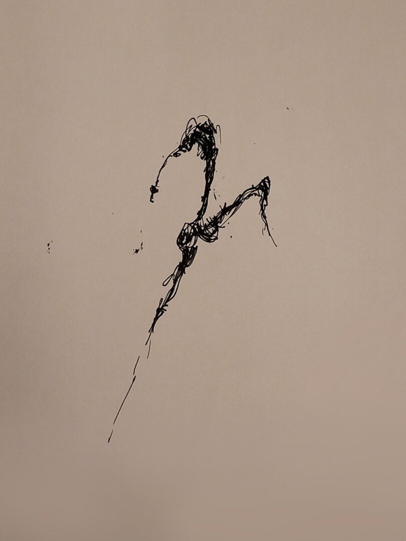 Figurative drawing in ink