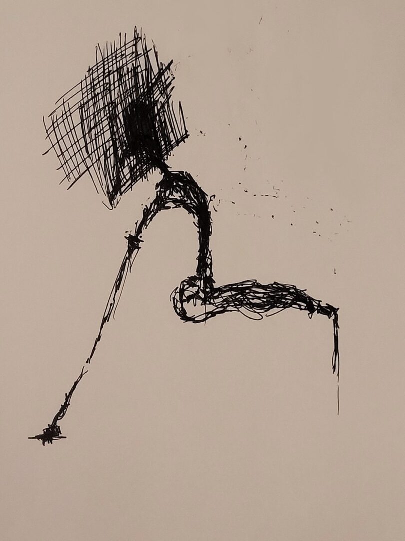 Figurative drawing in ink