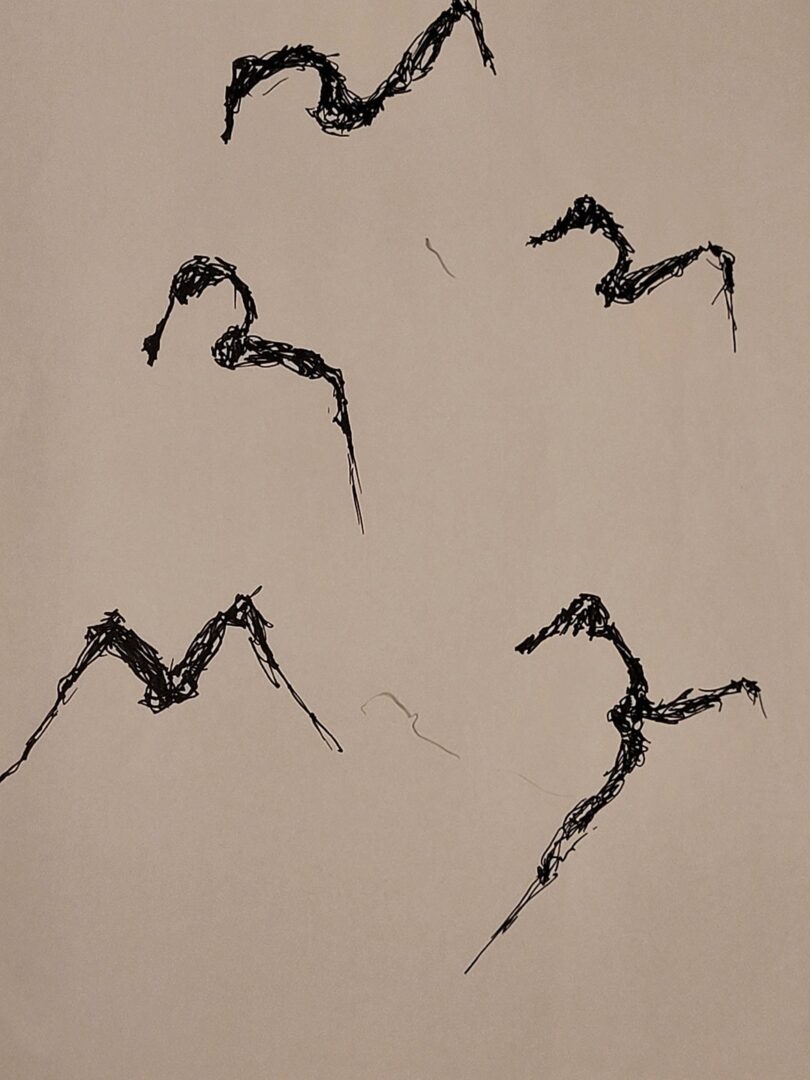 Figurative drawing in ink