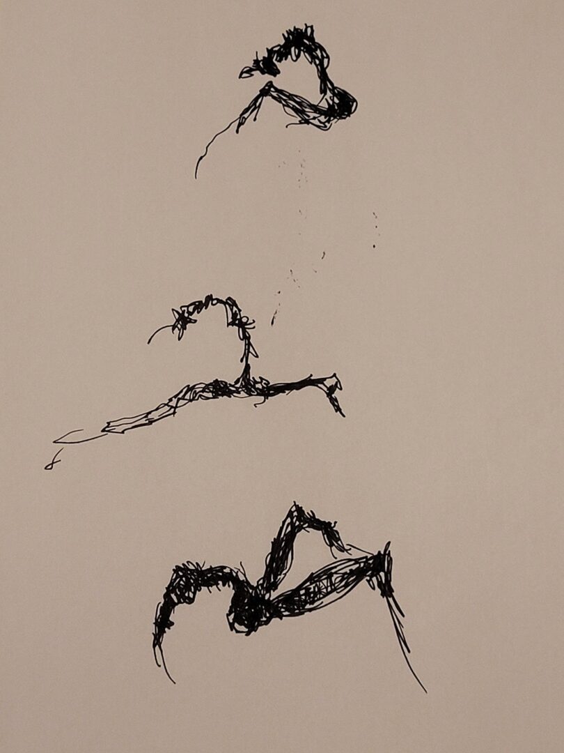 Figurative drawing in ink
