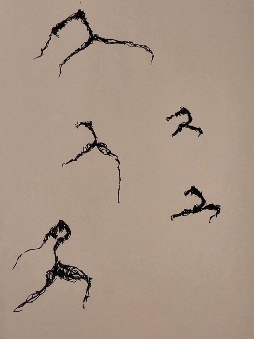 Figurative drawing in ink