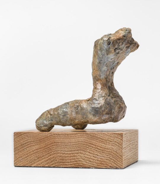 Figurative sculpture Kneel II with Light Patina